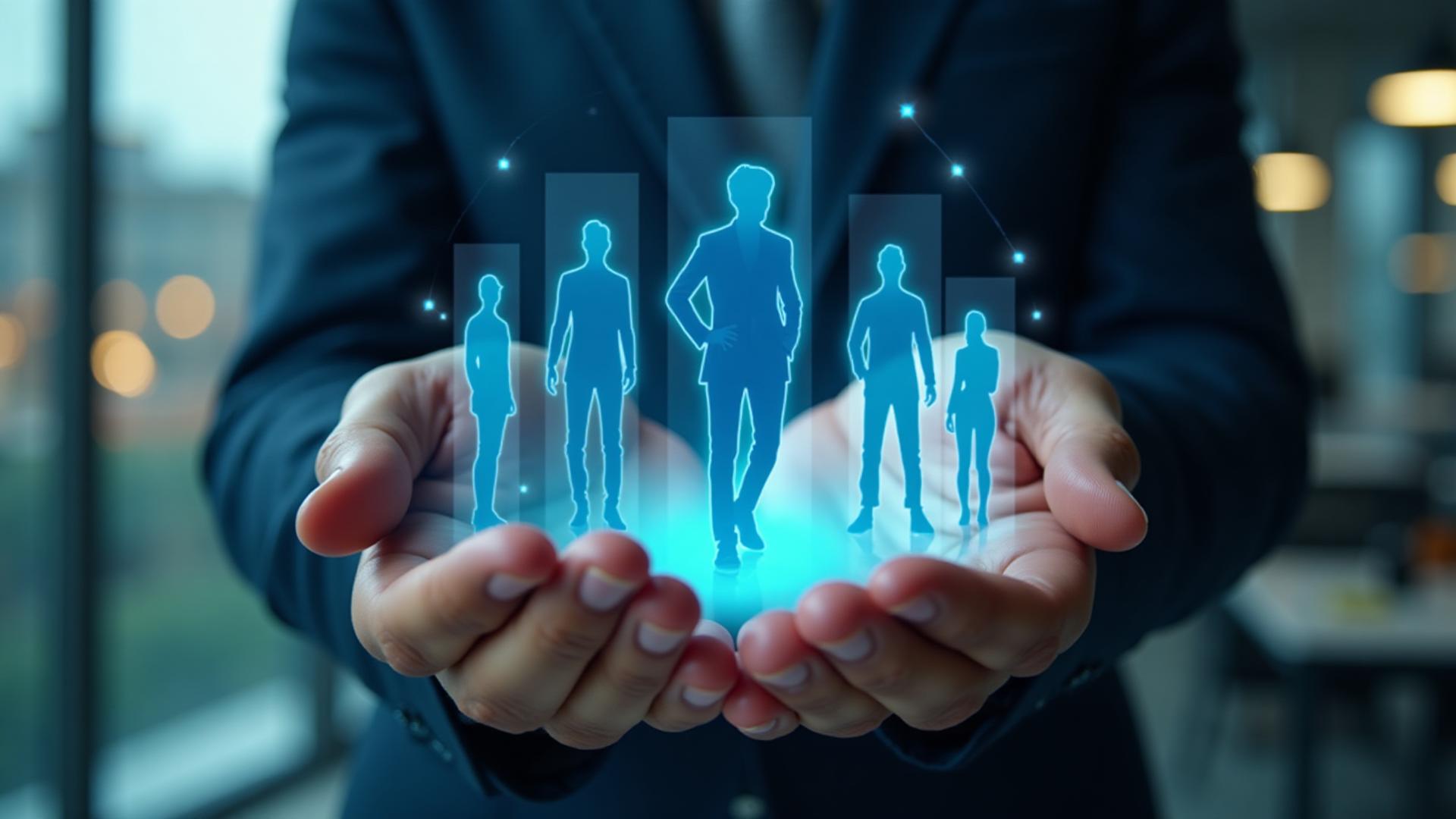 Conceito visual de gestão de pessoas e rede de colaboradores