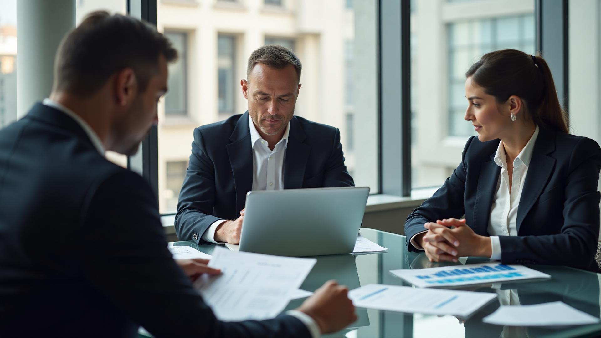 Equipe em reunião corporativa discutindo processos de departamento pessoal